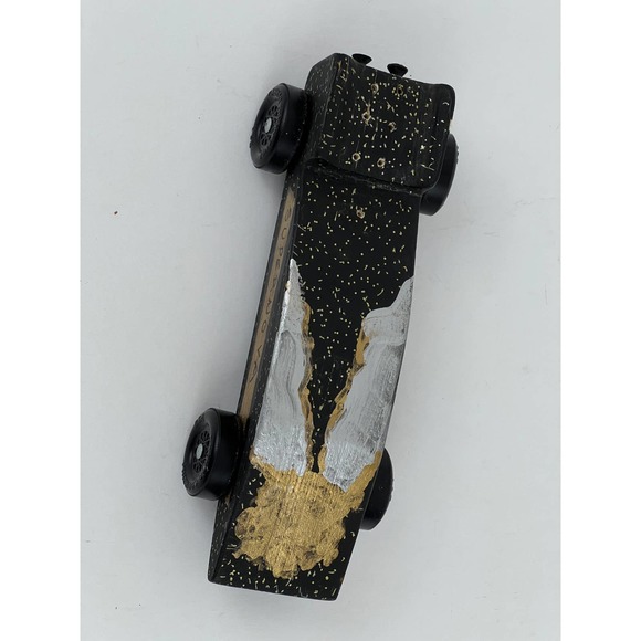 Pinewood Derby Wooden Race Car Black Painted Handmade BSA Cub Scouts VTG - Picture 10 of 13